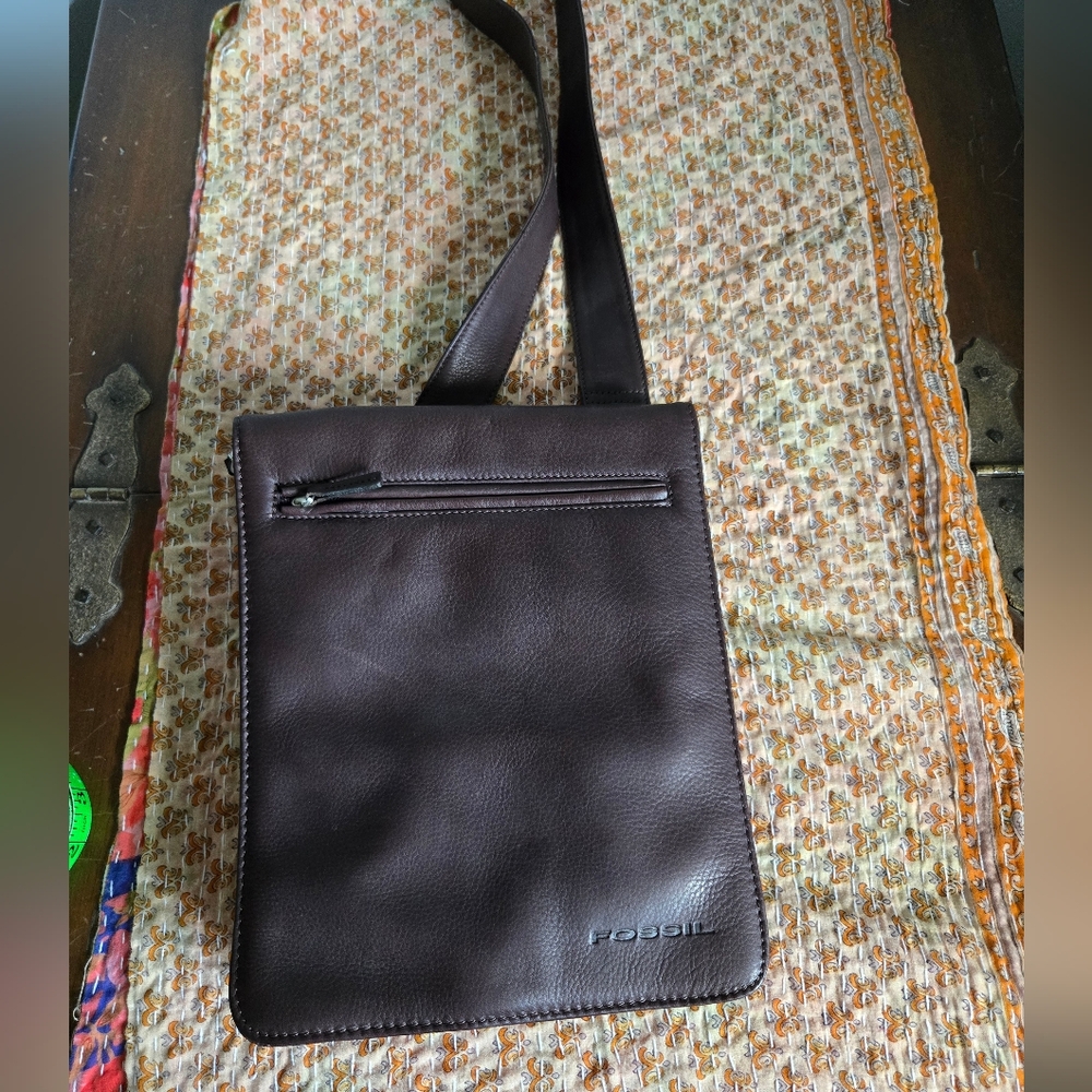 Fossil Brown Leather Vintage Mini Messenger Crossbody Bag